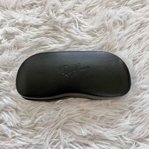 Rayban black hard side sunglasses case clamshell leather